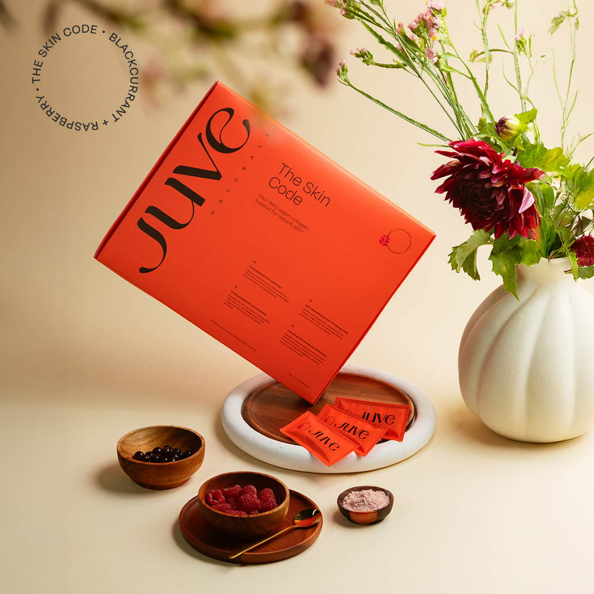 The Skin Code vegan collageenformule van Juve Naturals in dagelijkse sachets