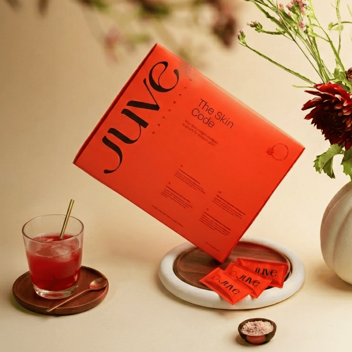 The Skin Code® vegan collageen supplement van Juve Naturals met 30 sachets
